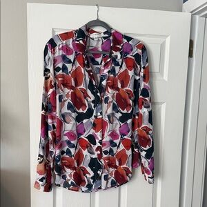 Cloth & Stone Floral Button Down Shirt - Red, Purple, Black